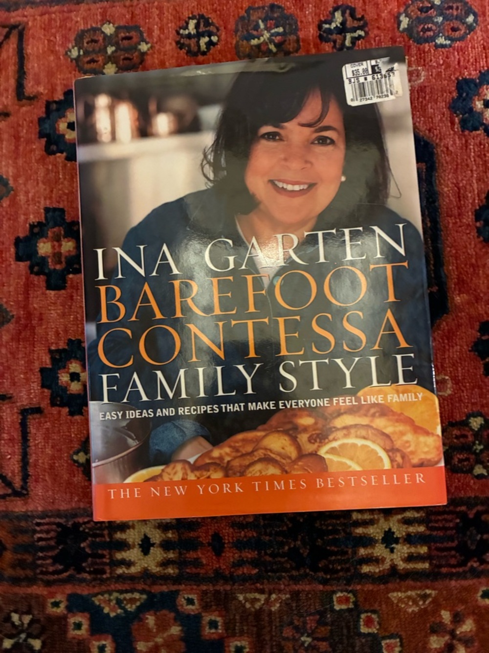 Ina Garten Barefoot Contessa Family Style Cookbook - Cream & Gold Text